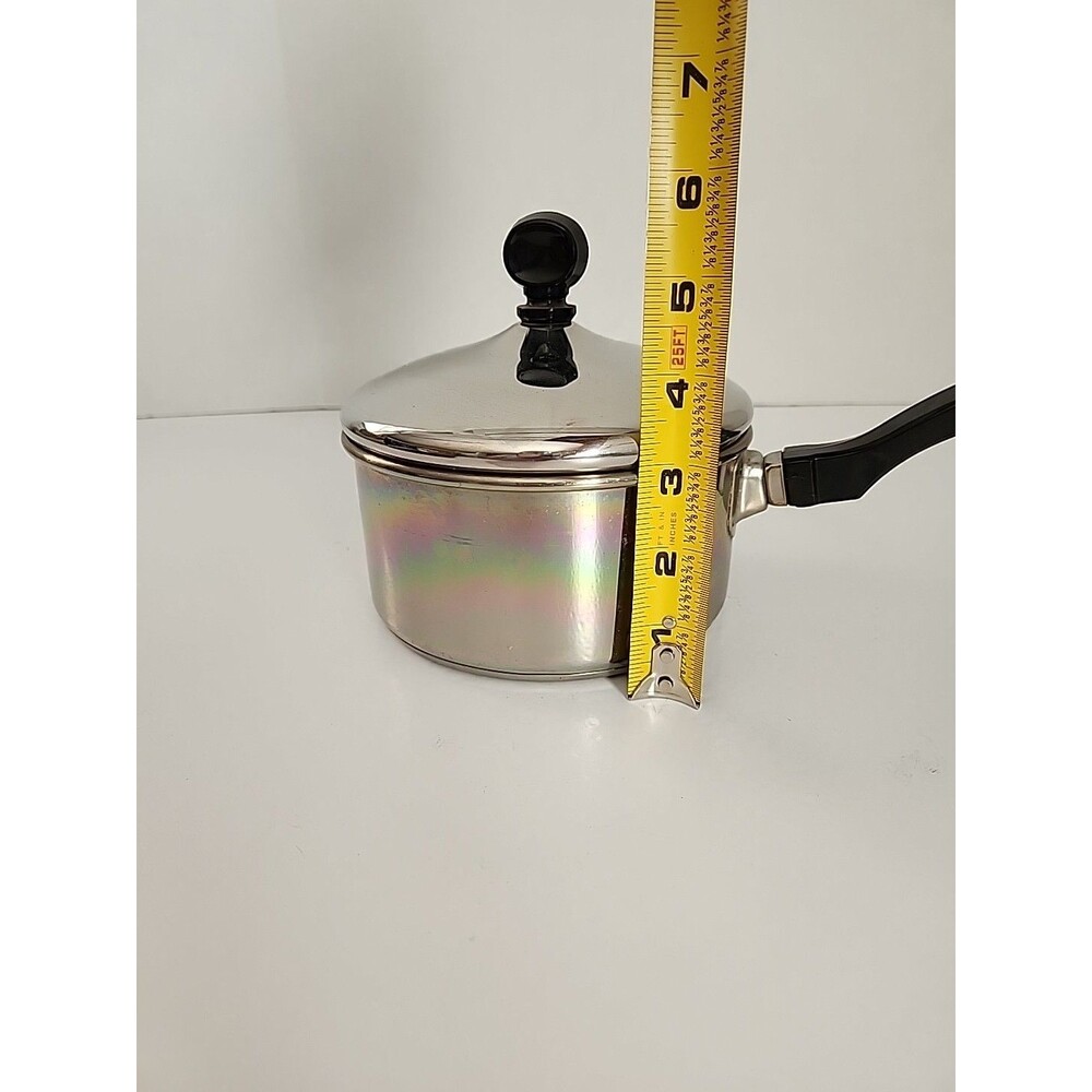 Vintage Farberware 1 QT Saucepan Aluminum Clad Stainless Steel w/ Lid - Picture 7 of 8